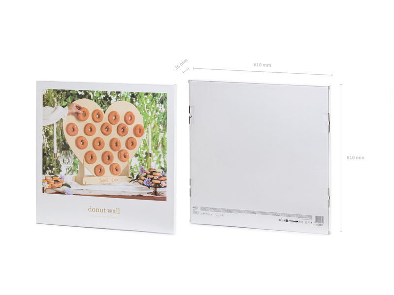 Ściana na Donuty Serce - naturalne drewno, zdjęcie 4