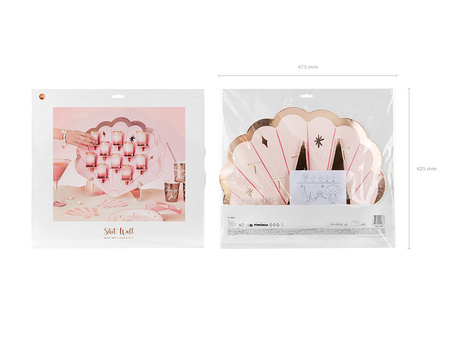 Ściana na shoty Muszelka, 43x38 cm, różowy