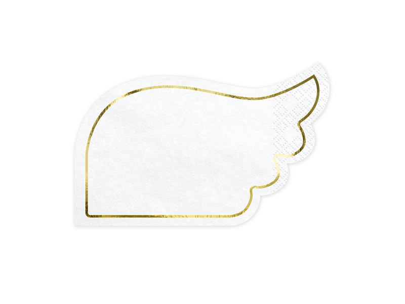 Serwetki Skrzydła - elegancki złoty nadruk na białym tle