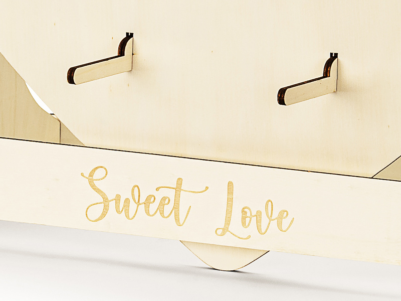 Ściana na Donuty Serce - naturalne drewno, zdjęcie 2