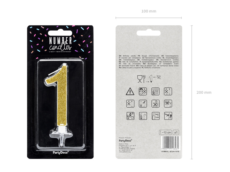 Świeczka Cyferka 1 złota – bezpieczeństwo i wygoda