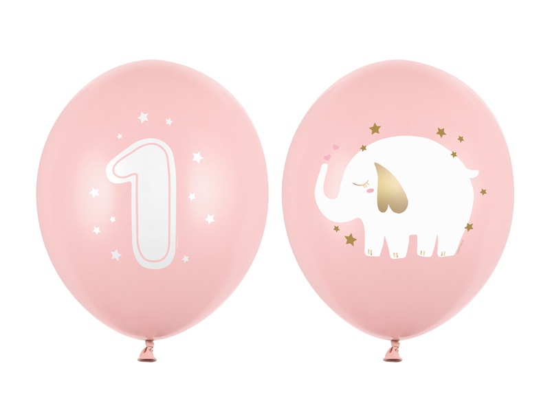 Balony Roczek Baby pink 30 cm - opakowanie