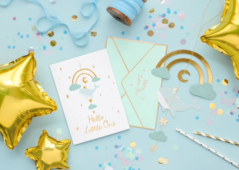 Kartka z zawieszką Wieloryb w kolorze jasny tiffany blue - zdjęcie 5