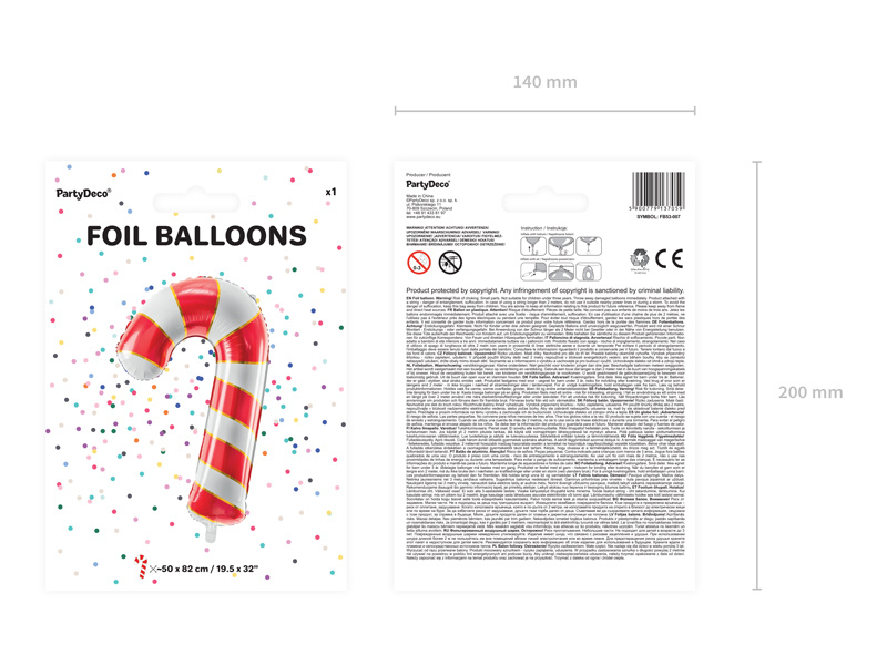 Balon foliowy Cukrowa laska z bliska