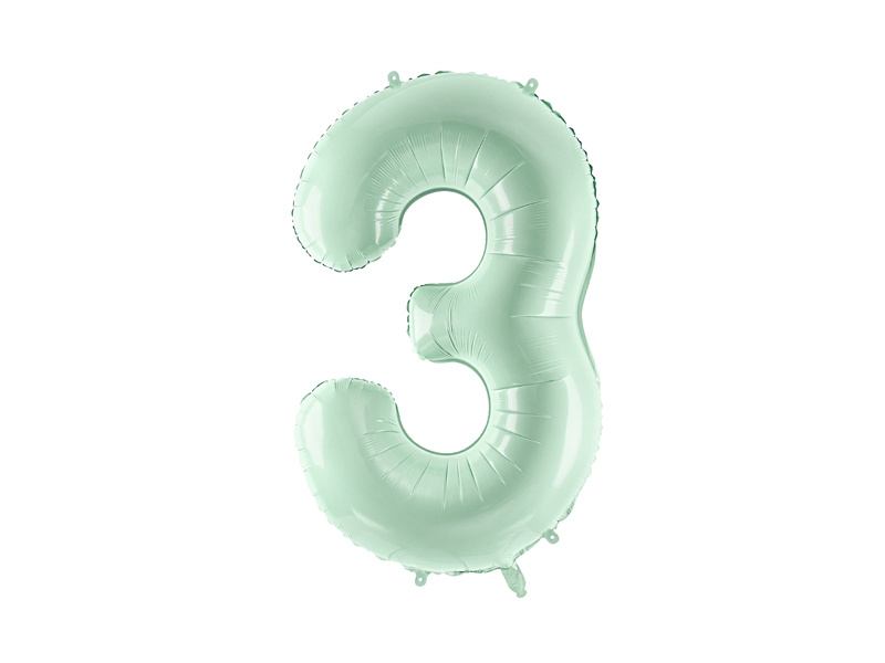 Balon foliowy Cyfra 3 zielony 72cm