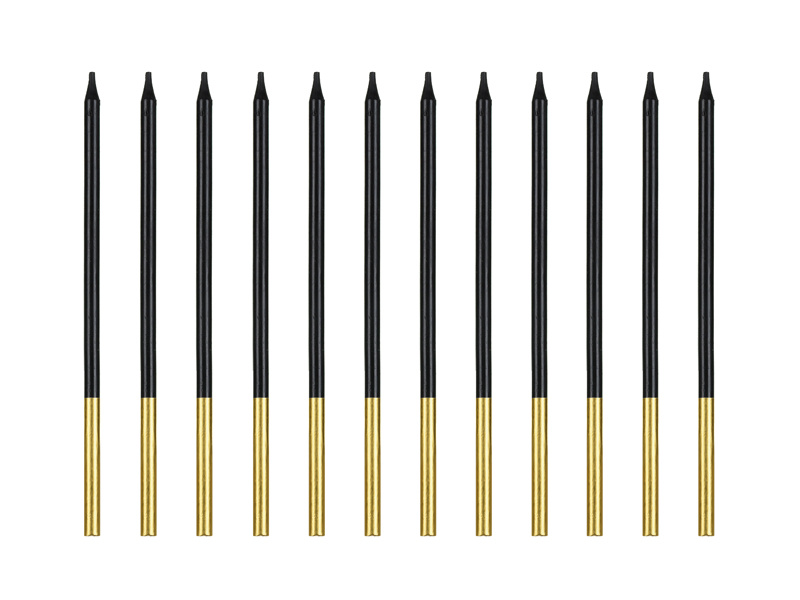 Świeczki urodzinowe gładkie czarne 14 cm – zestaw 12 sztuk