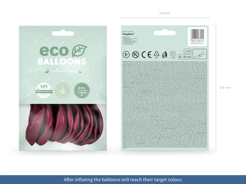 Balony Eco 30cm pastelowe bordo – zbliżenie na kolor i fakturę