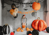 Stojący balon foliowy Dynia 3D, 90x90 cm, pomarańczowy