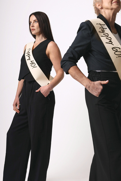 Szarfa Happy 40 krem - detal wstążki