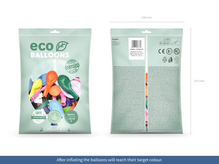 Balony Eco 26cm metalizowane, mix (1 op. / 100 szt.)