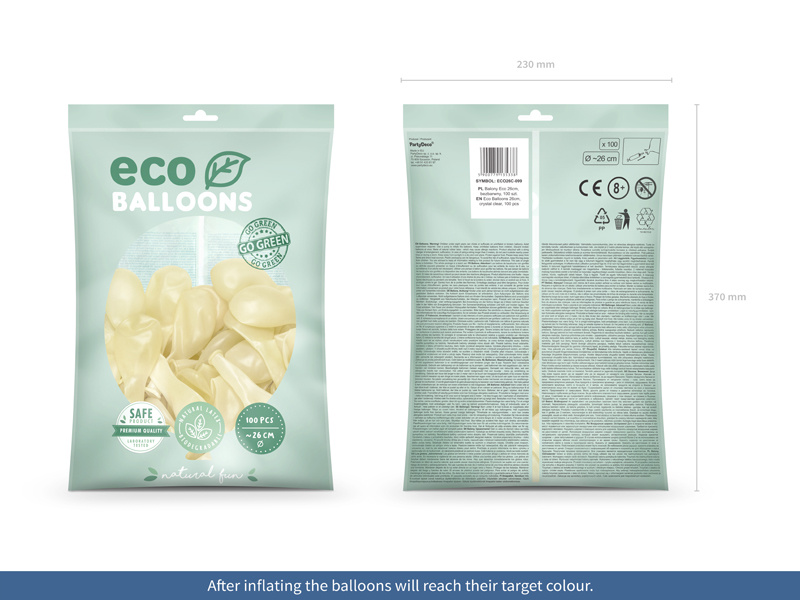 Balony Eco transparentne 26cm - dekoracje na imprezę