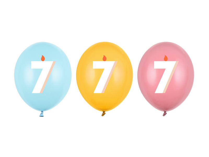Balony 30 cm z nadrukiem 7 – mix kolorów