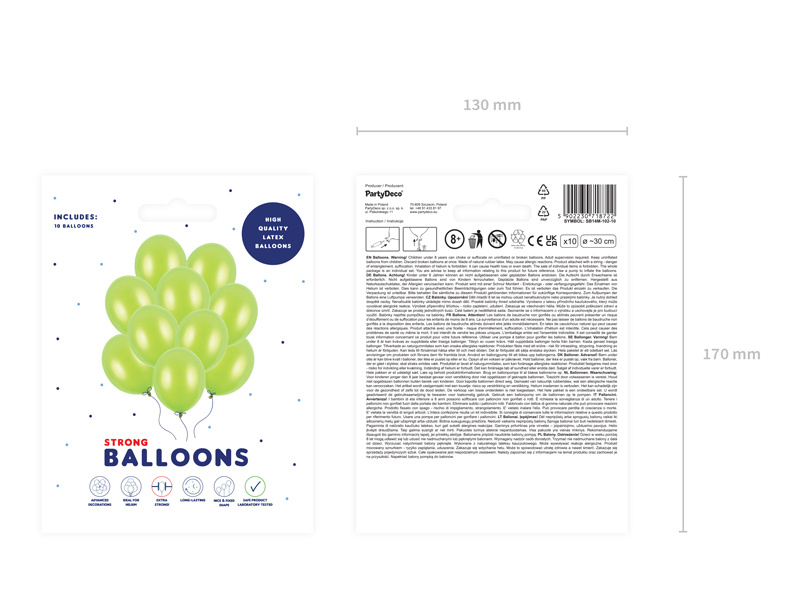 Balony Strong Metallic Lime Green 30cm - balony napompowane