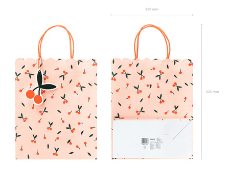 Torebki na prezenty Wisienki, mix, 26x32x13cm