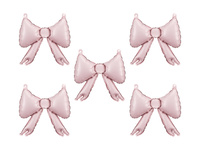 Balony foliowe do girland Kokardy, 25,5 x 25 cm, pudrowy róż (1 op. / 5 szt.)