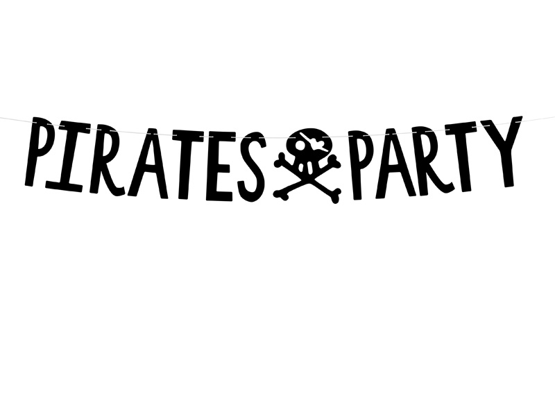 Baner Piraci - Pirates Party czarny 14x100cm - zdjęcie 1