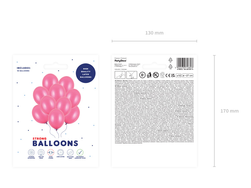 Balony Strong Metallic Hot Pink - opakowanie 10 sztuk