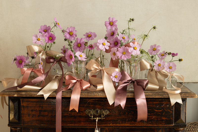 Tasiemka satynowa brudny róż 38mm/25m zdjęcie 2