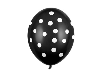 Balony 30cm, Kropki, Pastel Black (1 op. / 6 szt.)