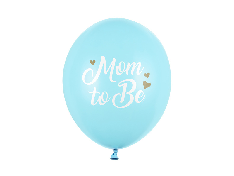Balony 30 cm Mom to Be Pastel Light Blue - opakowanie 6 sztuk