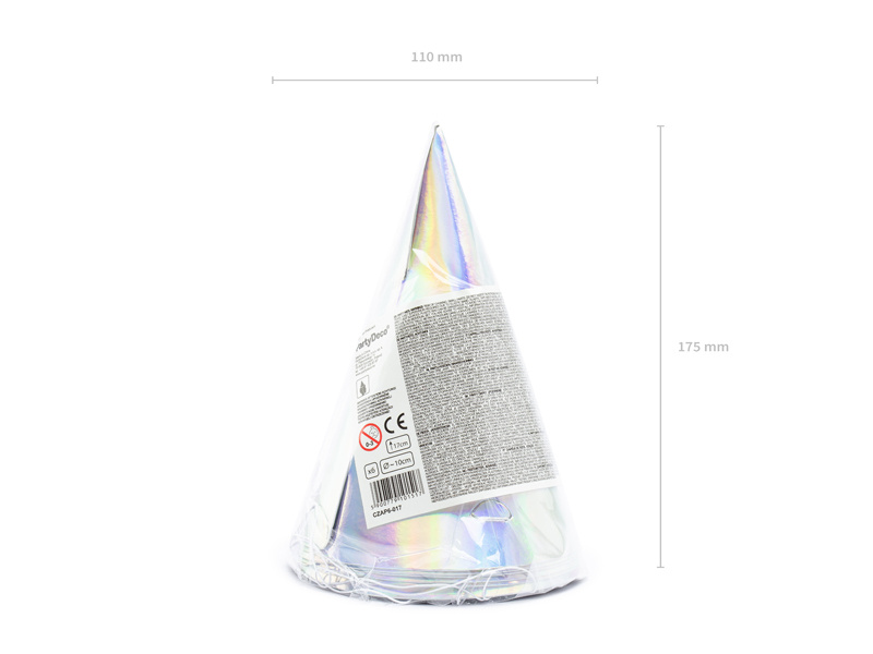 Opalizujące czapeczki imprezowe 16 cm – zdjęcie produktu 4