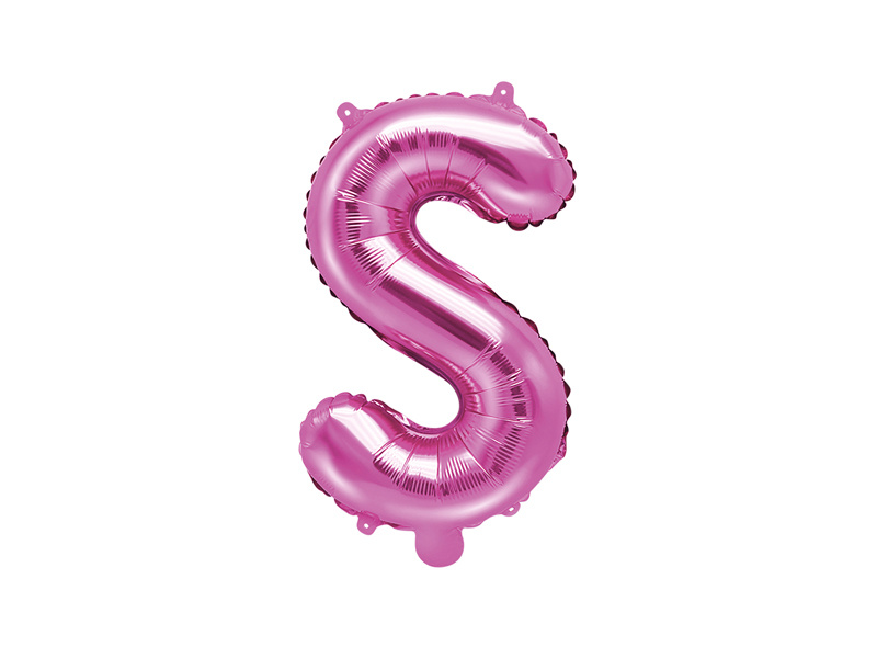 Balon foliowy Litera S 35cm ciemny różowy