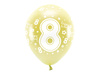 Balony Eco 33 cm, Cyfra '' 8 '', jasny złoty (1 op. / 6 szt.)