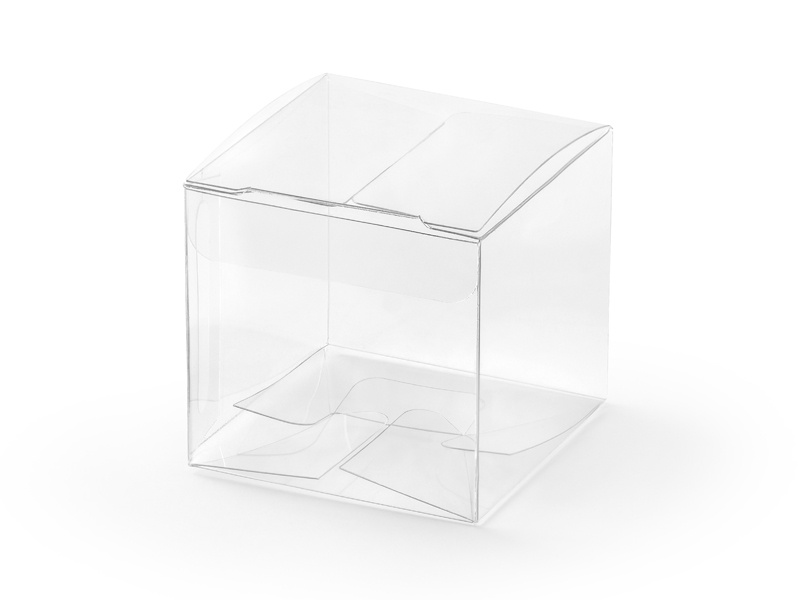 Pudełeczka kwadratowe transparentne 5x5x5cm - opakowanie 10 sztuk
