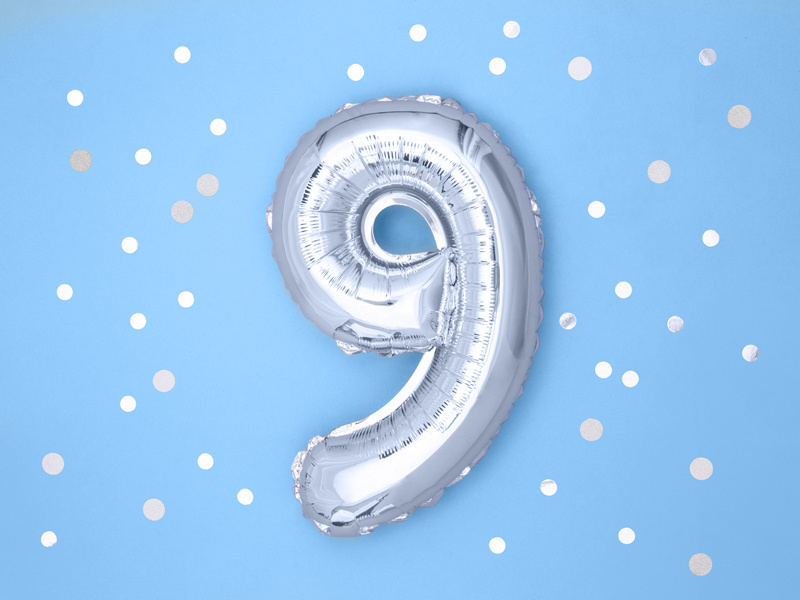 Balon foliowy Cyfra 9 dekoracja imprezowa