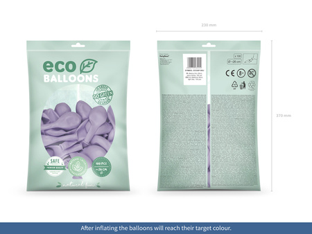Balony Eco 26cm pastelowe, jasny liliowy (1 op. / 100 szt.)