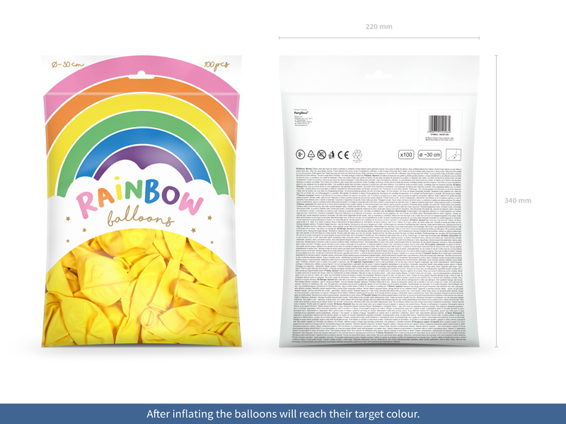 Pastelowe balony Rainbow żółte - inspiracje dekoracyjne