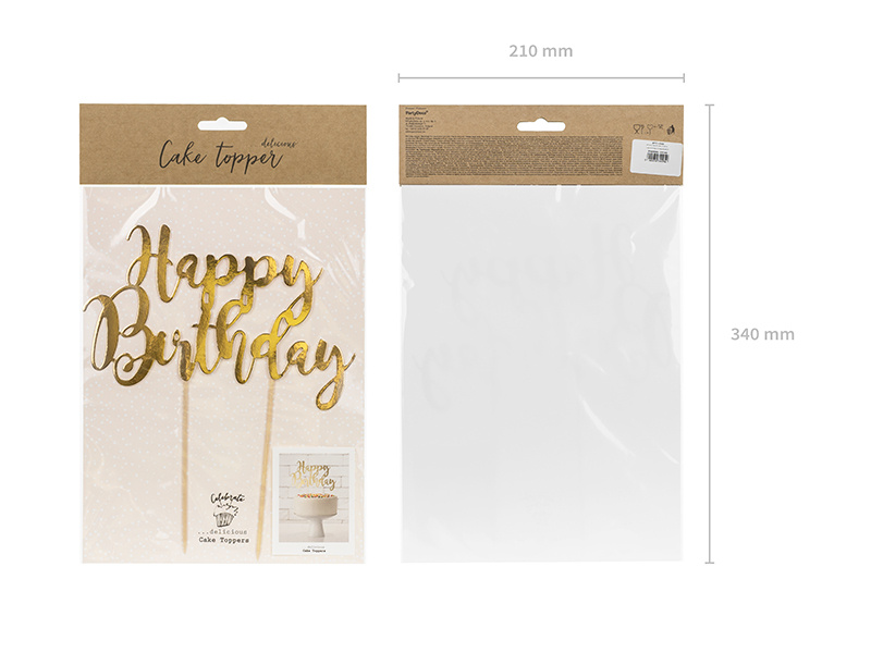 Topper na tort z papieru lustrzanego