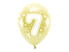 Balony Eco 33 cm, Cyfra '' 7 '', jasny złoty (1 op. / 6 szt.)