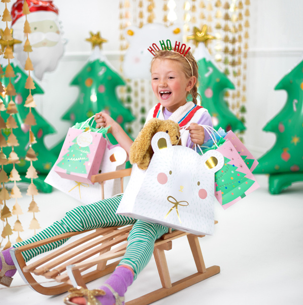 Torebka na prezenty Choinka mix 14x20.5x8cm - detale