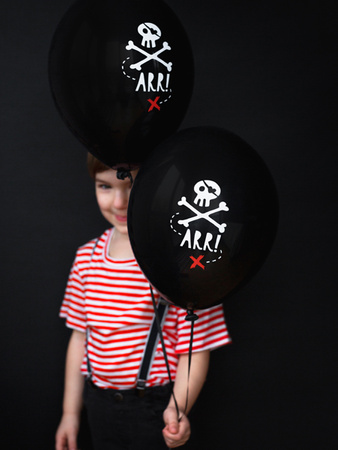 Balony 30cm, Piraci, Pastel Black (1 op. / 6 szt.)