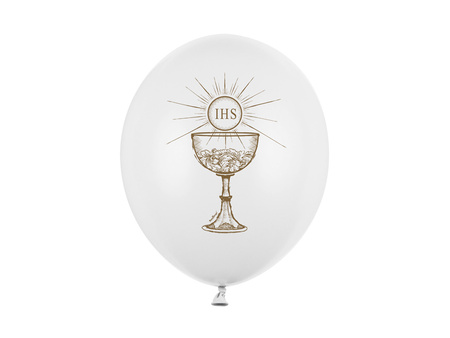 Balony 30cm, IHS, Pastel Pure White (1 op. / 6 szt.)