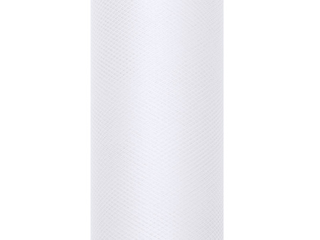 Tiul gładki, biały, 0,3 x 9m (1 szt. / 9 mb.)