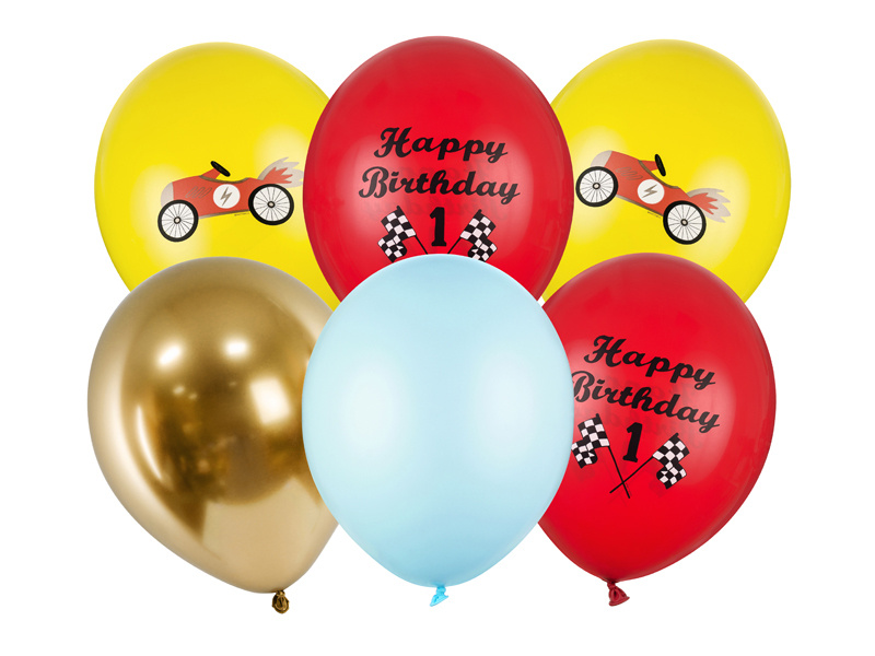 Balony Happy Birthday 30cm zestaw 6 sztuk