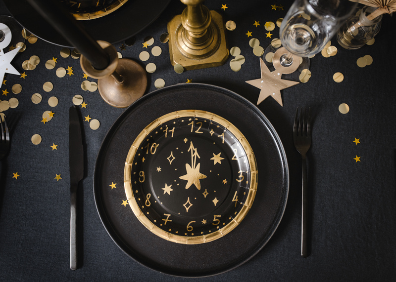 Zestaw kolorowych znaczników na kieliszki Happy New Year