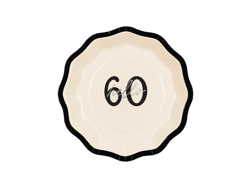 Talerzyki papierowe Hello 60 - opakowanie i wzór