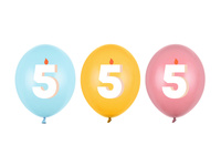 Balony 30 cm, 5, mix (1 op. / 50 szt.)