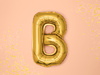 Balon foliowy Litera ''B'', 35cm, złoty