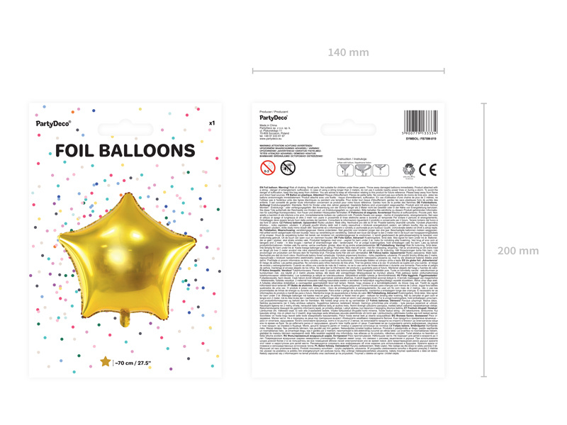 Balon foliowy Gwiazdka 70cm złoty - zdjęcie 2