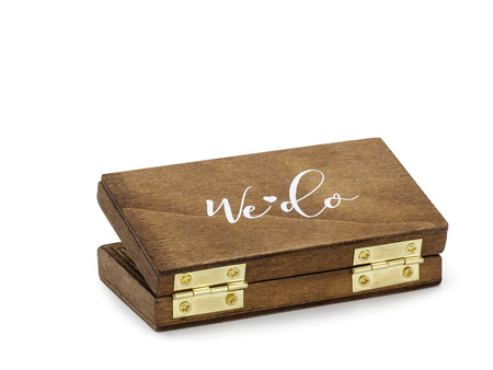 Drewniane pudełko na obrączki, 10x5.5 cm