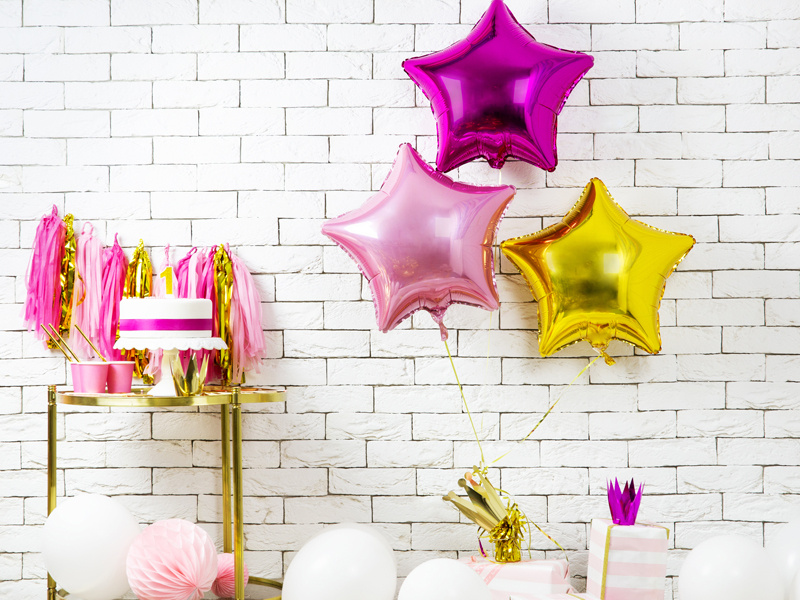 Balon foliowy Gwiazdka jasny różowy 48 cm - zdjęcie 3