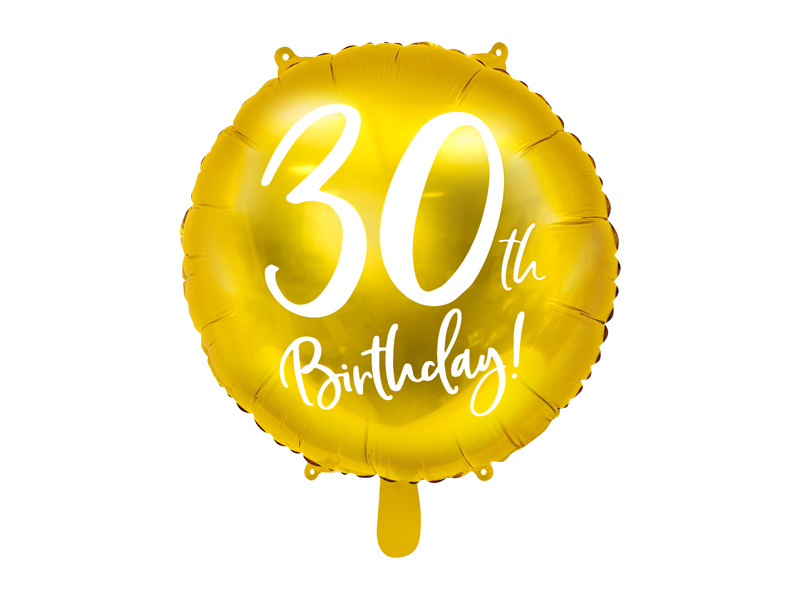 Balon foliowy 30th Birthday złoty 45cm