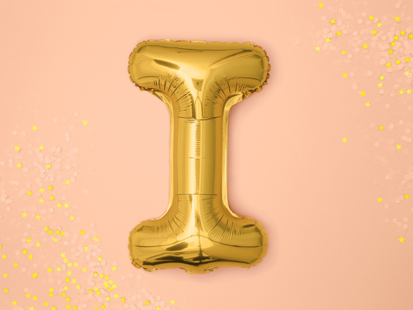 Balon foliowy Litera I 35cm złoty - zdjęcie 6