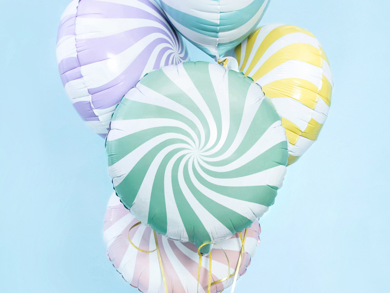 Balon foliowy Cukierek miętowy - zbliżenie