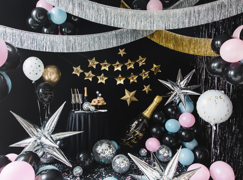 Balon foliowy Butelka Happy New Year – mix kolorów