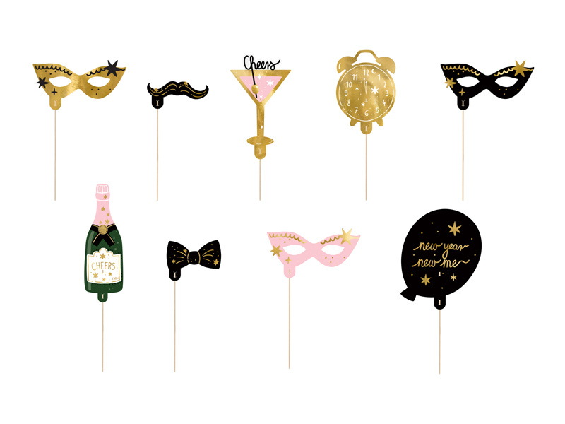 Gadżety do zdjęć Let's Party – mix wzorów i kolorów